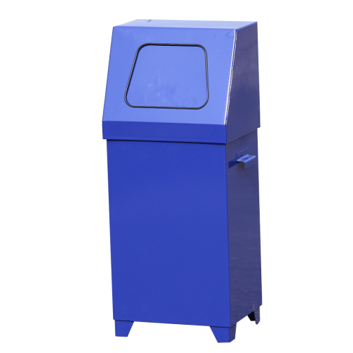 Venkovní odpadkový koš s klapkou - Barva: Modrá RAL 5002