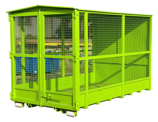Kontejner AVIA síťovaná se střechou 16m3 - Barva: Červená RAL 3020