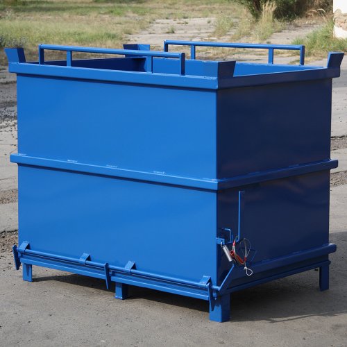 Kontejner s výklopným dnem 1500l - Barva: Tmavě šedá RAL 7005